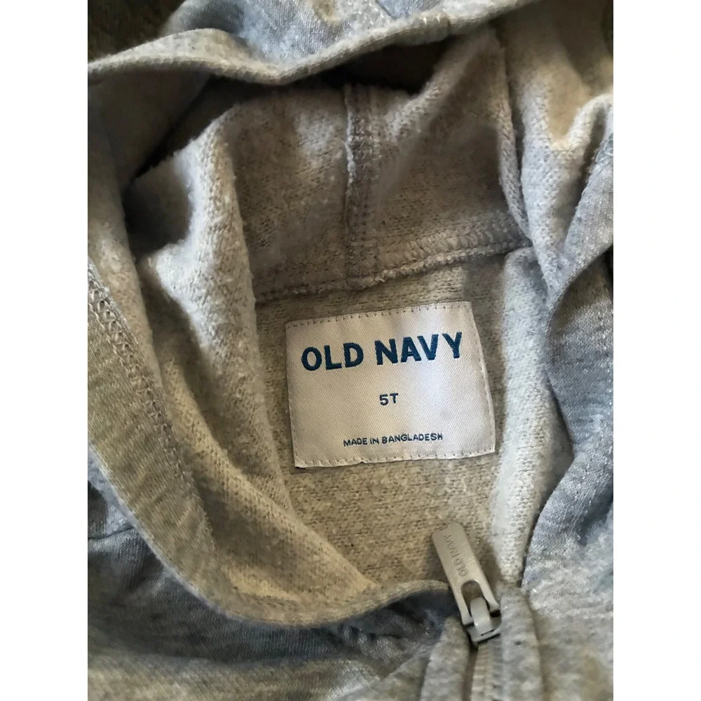 Old Navy Kids Heather Gray 2 Piece Tracksuit Set Zip Hoodie & Joggers 5T